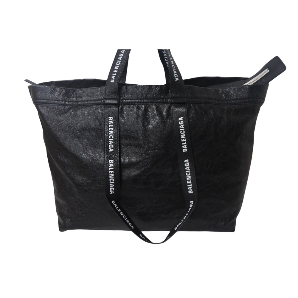 BALENCIAGA Carry Shopper Tote Bag embossed leather black - Picture 2 of 10